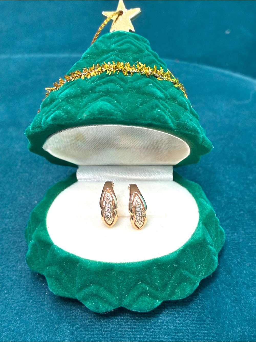 Classic 14K Rose Gold Diamond Earrings